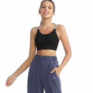 pants yoga cas dhìreach le pòcaidean RUXI al256
