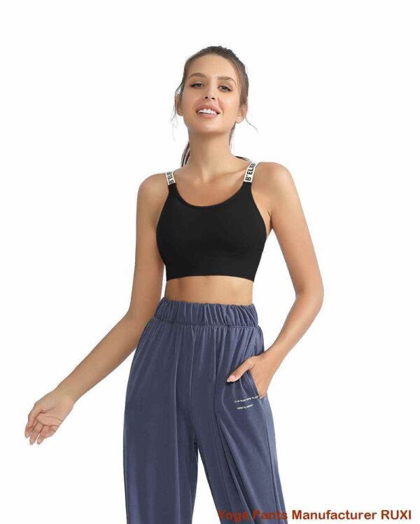pants yoga cas dhìreach le pòcaidean RUXI al256