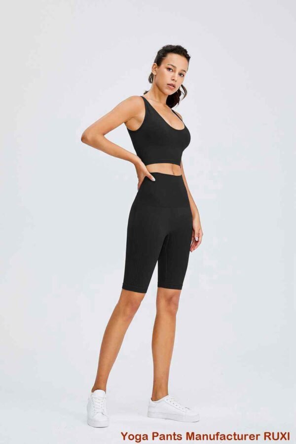 pants yoga air an gearradh le bròg le pòcaidean RUXI al273