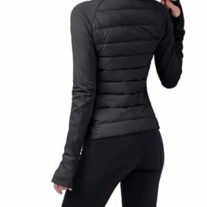 leggings gym dubh le pòcaidean RUXI al392